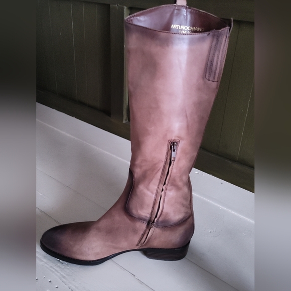Arturochiang Women's Brown Tan Taupe Tall Riding Knee High Boots | Size 10 - Picture 8 of 11